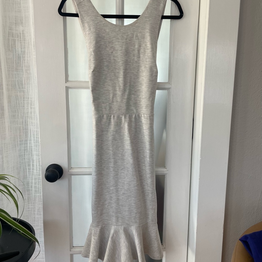 Banana republic heather gray crossed back fit and flare summer dress